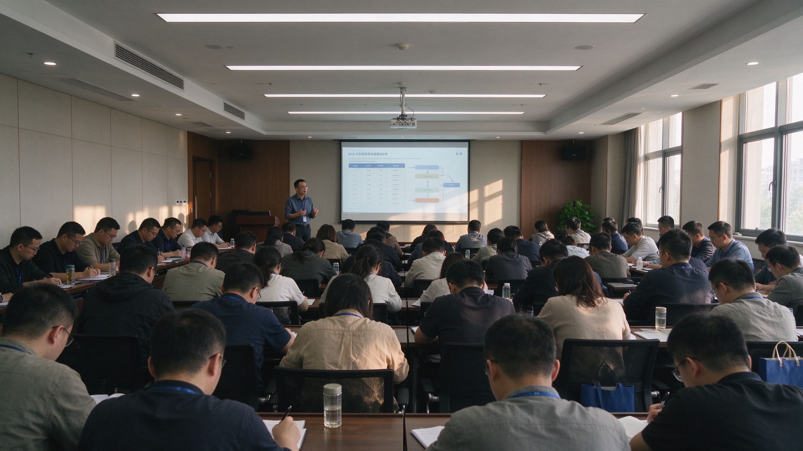 信阳建筑行业安全员培训宣讲会现场
